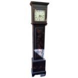 19th century lacquered longcase clock with painted dial signed 'Bentley Kingsbridge'