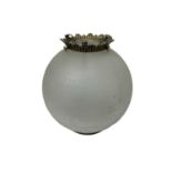 Very large Edwardian etched glass light shade, of bulbous form, approximately 32cm diameter