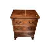 Georgian style walnut finished bachelors chest of three drawers