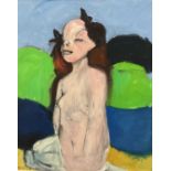 Howard Barnes (1937-2017) oil on canvas, Female Nude, signed and dated '92, 95 x 80cm, framed / Howa