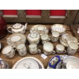 19th century Crown Derby tea set decorated with gilt swags