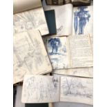 Group of 1950s/60s sketch books and travel journals