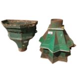 Two cast iron water hoppers