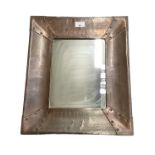 Arts and Crafts rectangular copper framed wall mirror