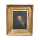 English School, 19th century, oil on panel - portrait of a Gentleman, in gilt frame, 27cm x 23cm ove