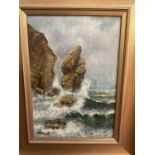 W Colin Smith, oil on canvas, coastal scene, signed and dated 1900, together with another oil