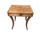 Early 20th century walnut side table with single drawer, 62cm wide, 50cm deep, 71cm high