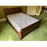 Modern mahogany sleigh bed