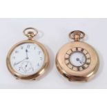 Two Waltham gold plated pocket watches