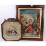 Two 19th century needlework panels