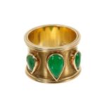 Jade and gold ring