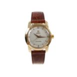 1950s/1960s Omega 18ct gold Seamaster wristwatch on leather strap