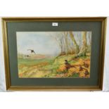 R. G. Le Mare, Contemporary, watercolour - Pheasants in Woodland, signed and dated 1984, 34cm x 53cm