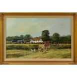 *Clive Madgwick (1939-2005) oil on canvas - The Essex & Suffolk Hounds at Groton Hall, signed, 35.5c