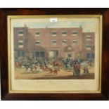 Set of six hand coloured 19th century aquatints - St Albans Grand Steeplechase