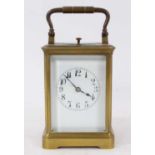 Early 20th century French brass cased carriage clock with repeater