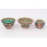 Three pieces of 19th century Chinese porcelain for the Thai market, including a bowl, jar and footed