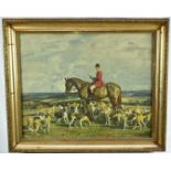 After Sir Alfred Munnings (1878-1959) coloured print - Stanley Barker and the Pytchley Hounds, 48cm