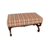 Regency walnut X-frame window seat