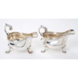 Pair of Victorian silver sauce boats, 16ozs