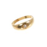 Early 20th century 18ct gold and diamond gypsy ring with an old cut diamond estimated to weigh appro
