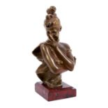 Georges Van dear Straeten (1856-1928) art nouveau bronze bust