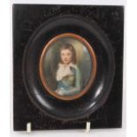 Early 20th century portrait miniature on ivory of Louis XVII