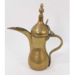 Eastern brass Dallah coffee pot with signature