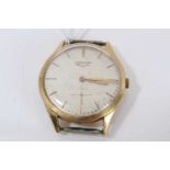 1950s Longines 18ct gold wristwatch with 232 calibre manual wind movement, the circular dial with ap