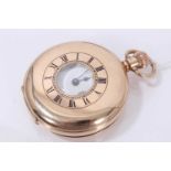 9ct gold Waltham half hunter pocket watch