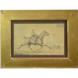Attributed to Henry Alken (1785-1851) pencil and wash - The Horse Dealer, 15cm x 24cm, in glazed gil