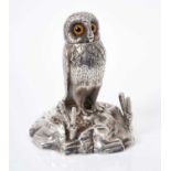 Victorian silver plated inkstand in the form of an owl