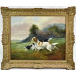 E. Dodd, English School, oil on canvas - A Pair of Setters, signed, 44cm x 54cm, in gilt frame