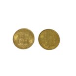 G.B. - Gold Half Sovereigns Victoria JH 1887 x 2 A. UNC (2 coins)
