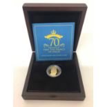 Guernsey - Gold proof One Pound Coin (Wt. 7.98g) commemorating 70th Birthday of HRH The Prince of Wa