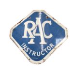 Vintage RAC Instructor enamel sign