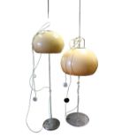 Two 1970s standard lamps with Perspex shades