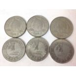 G.B. - Mixed cupro nickel Elizabeth II £5 coins (6 coins)
