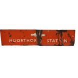 Moorthorpe Station enamel sign, 143cm x 32cm