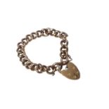 9ct gold curb link bracelet with padlock clasp