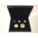 Gibraltar - Hattons of London five coin gold proof definitive set commemorating the 2018 Sapphire Co