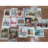 Large box of 1950's/60's greetings cards and a selection of mixed ephemera including 1930's photogra