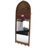 1920s Rowley Gallery wall mirror in marquetry inlaid frame decorated with budgies