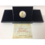 Guernsey - Silver proof with selective gold plate £10 coin 5oz commemorating The 250th Anniversary o