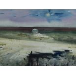 *Charles Bartlett (1921-2014) watercolour - 'Seawall', signed, 24cm x 32cm, in glazed frame