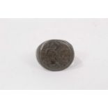 Late Medieval pewter armorial ring