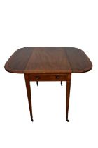 Regency mahogany and tulipwood cross banded pembroke table