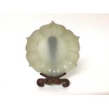 Chinese celadon jade petalled dish