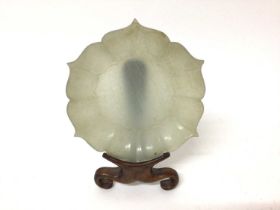 Chinese celadon jade petalled dish