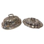 Sheffield plated dome and entrée dish (2)